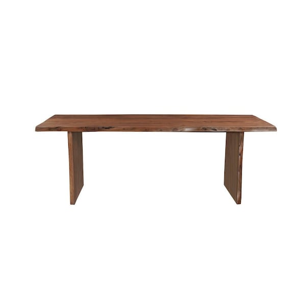 Homeroots 84" Brown Solid Wood Double Pedestal Base Dining Table 635859 - main