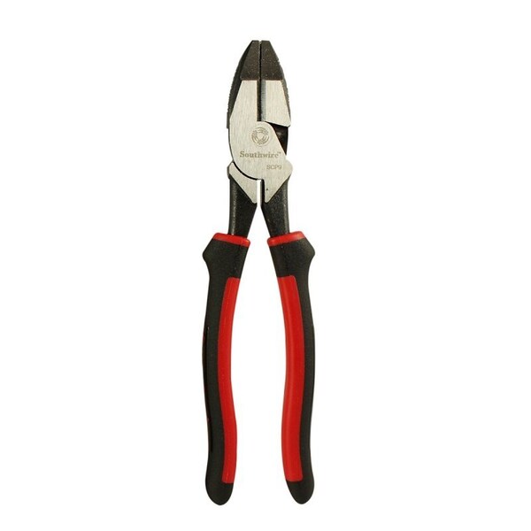 Southwire High-Leverage Side Cutting Plier, 9 in OAL, Black/Red Handle, Comfort Grip Handle SCP9 - main