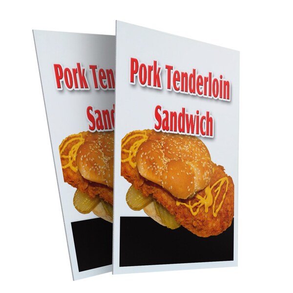 Signmission Pork Tenderloin Sandwich, Plastic Signs Only 24 Inch x 36 Inch, Corrugated Plastic, 2PK CSB-2436-2PACK-Pork Tenderloin Sandwich - main