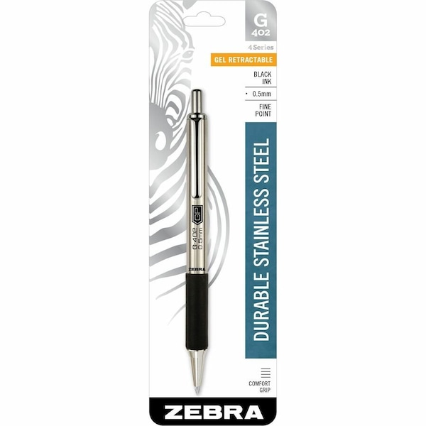 Zebra Pen G402 4 Series Gel Retractable Pen, Black ZEB49211 - main
