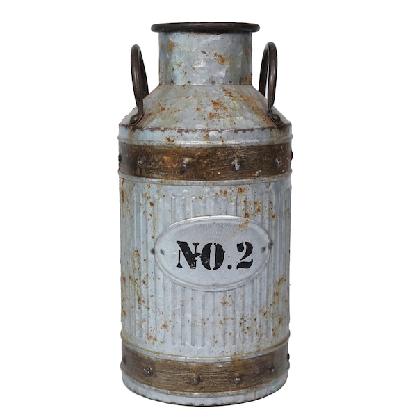 Vintiquewise Galvanized Metal Rustic Milk Can, Medium QI003292.M - main