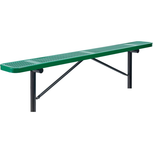 Global Industrial 8' Outdoor Steel Flat Bench, Perforated Metal, In Ground Mount, Green 262076IGN - main