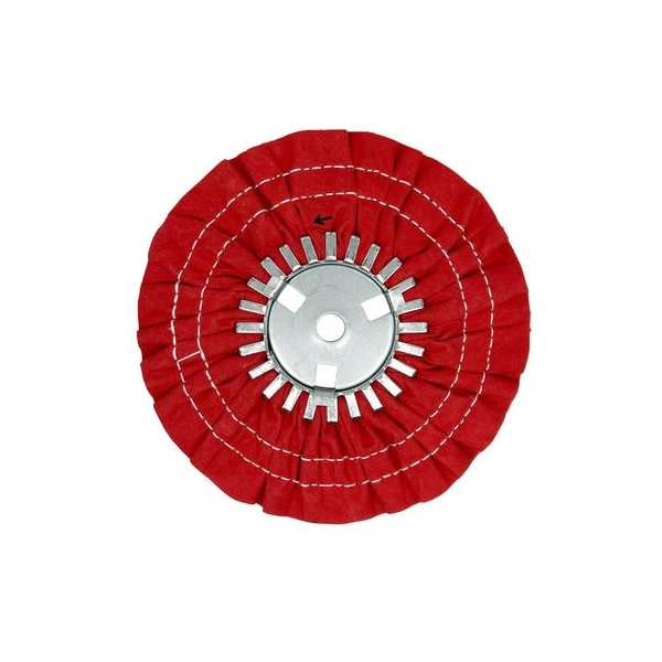 Renegade Products Usa 9" Stitched Airway Buffing Wheels, Red, Double Stitch, Removable Center Plate FAW9X3X5/8N2-16PRTX-2RS - main