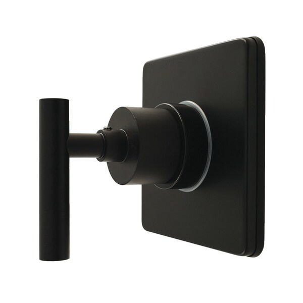 Kingston Brass Single-Handle Six-Way Diverter Valve with Square Trim Kit, Matte Black KS4040CML - main