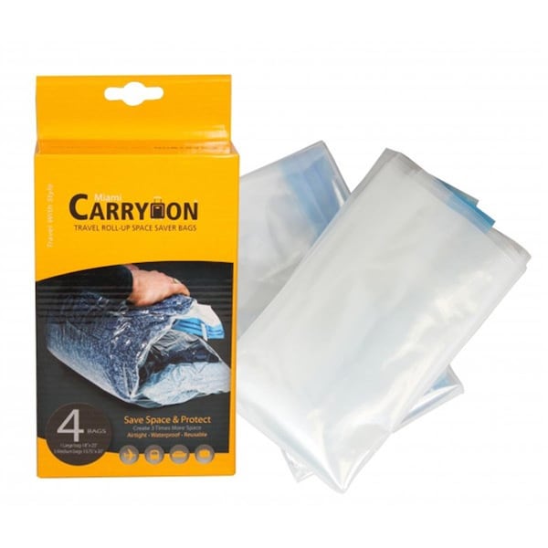 Miami Carry On Miami CarryOn Roll-Up Space Saving Bags - No Vacuum Needed 4 Bags TLVCBAG002 - main