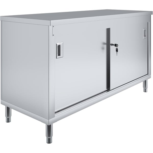 Amgood 24 in. x 60 in. x 35 in. Stainless Steel Enclosed Base Cabinet w/Sliding Doors and Adjustable Shelf AMG CABINET EDC-2460-Z - main