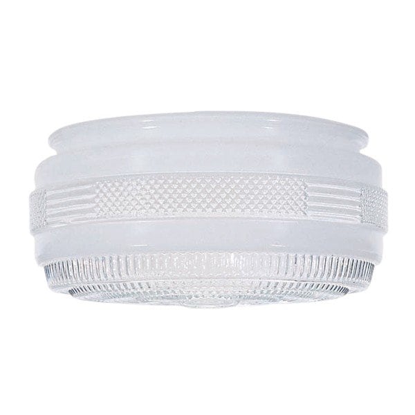 Satco Outside White Drum Glass Shade w/Clear Sides And Bottom Dia 8-3/8 in Fitter 7-7/8 in. Height 4 in 50/106 - main