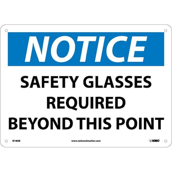 Nmc Notice Safety Glasses Required Beyond This Point Sign N18AB - main