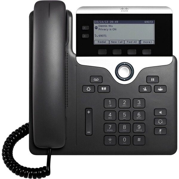 Cisco 7821 IP Phone - Corded - 3 Multiple Conferencing - Wall Mountable - Black CP-7821-3PCC-K9= - main