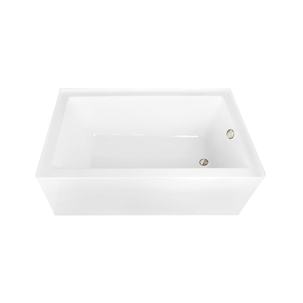 Kingston Brass 60-Inch Acrylic Rectangular 3-Wall Alcove Tub Combo w/ Waste and Overflow Drain, Right Hand Drain CVTAP603622R6 - main