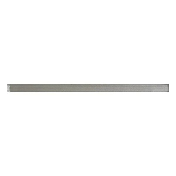 Apollo Tile Light Gray 0.6 in x 12 in Glass Glossy Pencil Liner Tile Trim 0.5 sqft/case, 10PK APLICL88P17A - main