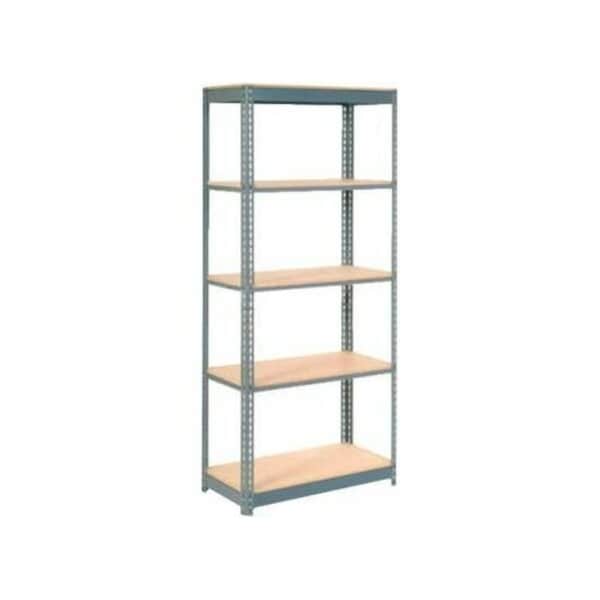 Global Industrial 5 Shelf, Boltless Shelving, Starter, 48inW x 24inD x 84inH, Wood Deck 254444 - main