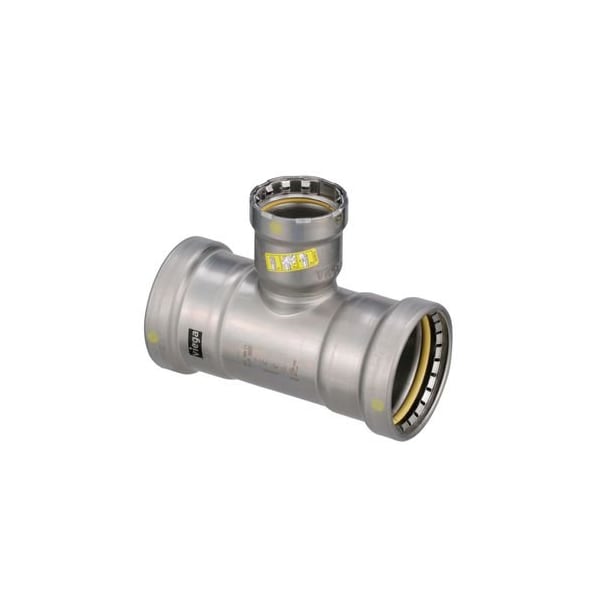 Viega MegaPressG tee P1 2.5 P2 2.5 P3 1.5 carbon steel zinc-nickel coating 28675 - main