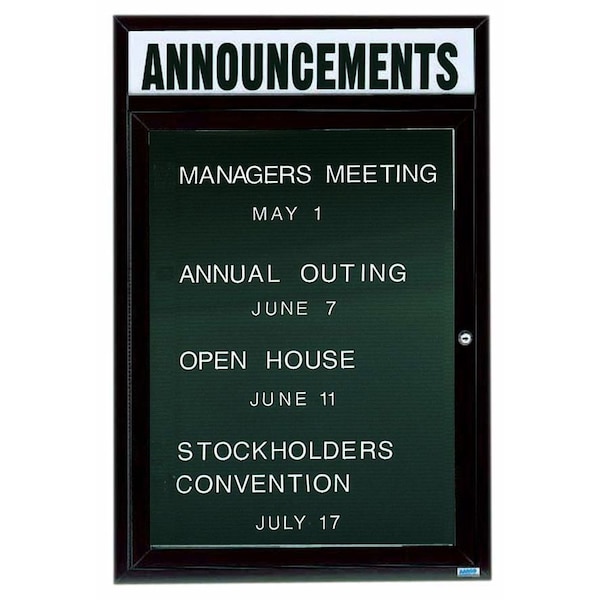 Aarco Outdoor Enclosed Directory w/ Al Frame Header, Bronze Anodized, 36''Hx24''W OADC3624HBA - main