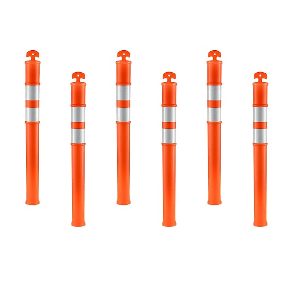 Xpose Safety 6 Pack 42in T-Top Orange Traffic Delineator Post, 6PK DLT-ORG-42-6-X-S - main