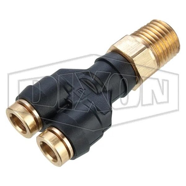 Dixon Legris by Push-In Wye-Connector, 1/8 x 1/4 in Nominal, MNPT x Tube, 250 psi Pressure, Composite, Do 31485611DOT - main