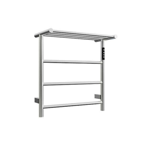 Edendirect 3-Bars Stainless Steel Wall Mounted Electric Towel Warmer Rack with Top Shelf in Silver for Bathroom ZR-EB02BR922 - main