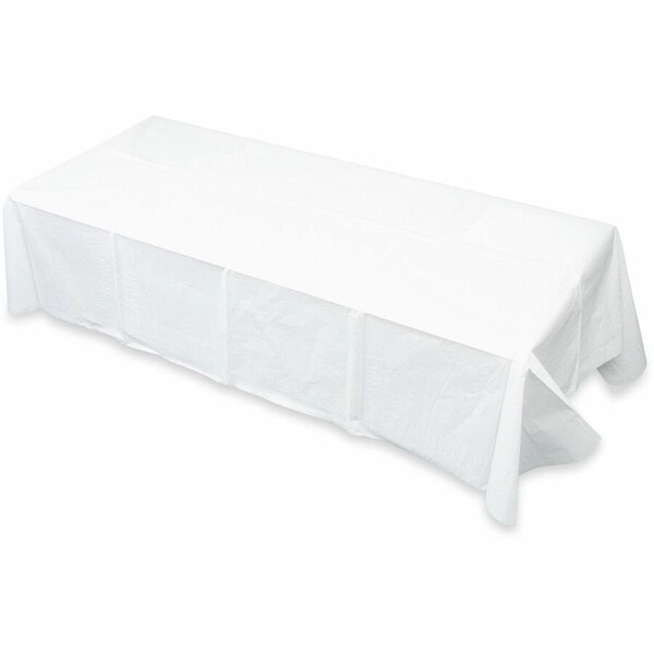 Tatco Products Tatco, Paper Table Cover, Embossed, W/plastic Liner, 54in X 108in, White, 20PK 31108 - main