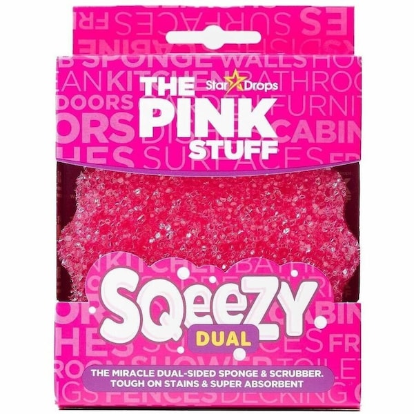 The Pink Stuff Sqeezy Dual Sided Scrubber and Sponge 823773 - main