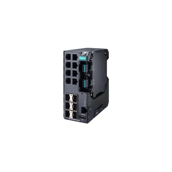 Moxa Managed Gigabit Ethernet switch with 8 10/100BaseTX ports, 4 100/100 EDS-4014-4GS-2QGS-HV-T - main