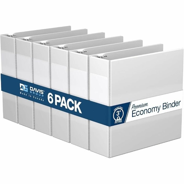 Davis Group Premium Economy, Round Ring, Binder, (White, 3"), PK6 2314-00-06 - main
