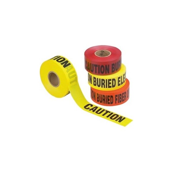 Panduit Hazard Tape, 3"x1000ft, Black/Yellow, CAUTION ELECTRIC LINE BURIED BELOW, Yellow, Polyethylene HTU3Y-E-M - main