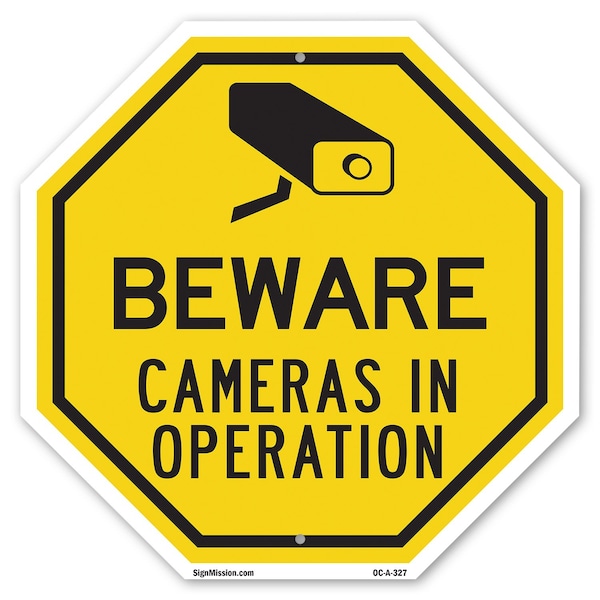 Signmission Beware Cameras in Operation, 10 Inch X 10 Inch, Aluminum Metal Signs OC-A-10-327 - main