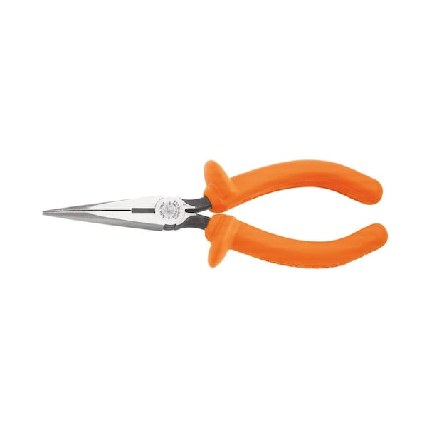 Klein Tools 6 7/8 in D203 Needle Nose Plier, Side Cutter Cushion Grip Handle D203-6-INS - main