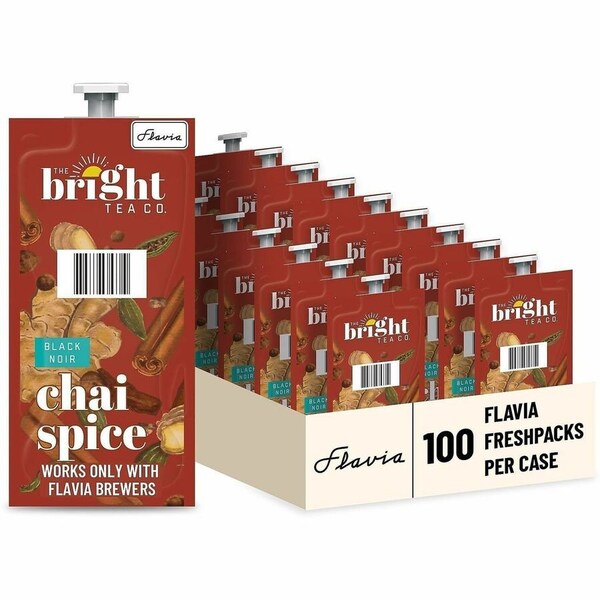 Flavia Tea Flavia Pouches, Chai Spice, Pouch, Black Tea, 0.09 oz, 100 PK 48021 - main