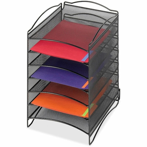Safco Literature Organizer, Black, 6 Comp 9431BL - main
