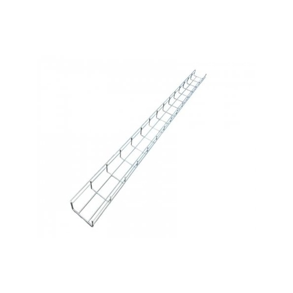 Kable Kontrol Wire Mesh Cable Tray, 4in W x 4in D x 10ft L, Electro-Zinc Plated Steel, Chrome Finish KK-4X4X10-EZ - main