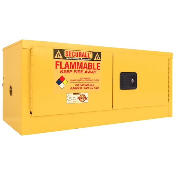 Securall Flammable Storage Cabinet, 12 Gallon, 1 Shelves, 43 in W x 18 in H x 18 in D, Yellow WMA112 - main