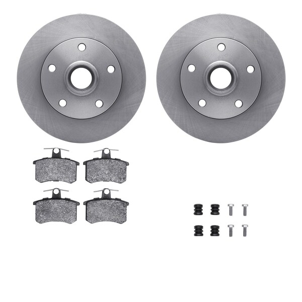 Dynamic Friction Co DFC Rotors with EURO 5000 Ceramic Brake Pads includes Hardware 6612-73077 - main