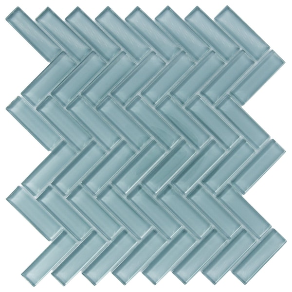 Apollo Tile Stone Blue 11 in x 12.6 in Glass Glossy Floor and Wall Mosaic Tile 4.81 sqft/case, 5PK APLHB88095A - main