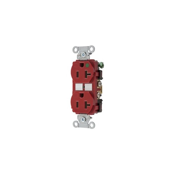 Hubbell Wiring Hubbell-Pro 20A 125V 2-Pole 3-Wire Grounding Duplex Receptacle 5-20R Red 8300RED - main