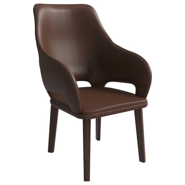 Leisuremod Vivara Collection Modern Dining Chair in Dark Brown VC23DBR - main