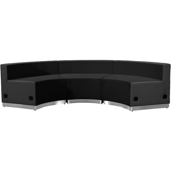 Flash Furniture 3 pcs. Living Room Set, 25-1/4" to 42" x 27", Upholstery Color: Black ZB-803-740-SET-BK-GG - main