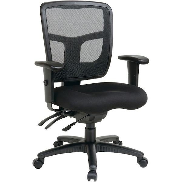 Office Star Managerial Chair Desk Chair, Adjustable Arms, 18-1/4" to 22" Height, Fabric, Black 92343-30 - main