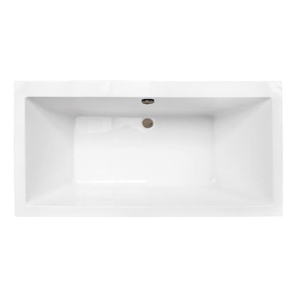 Kingston Brass 66-Inch Acrylic Rectangular Double Ended Freestanding Tub with Overflow/Drain Assembly VTSQ663422M3 - main