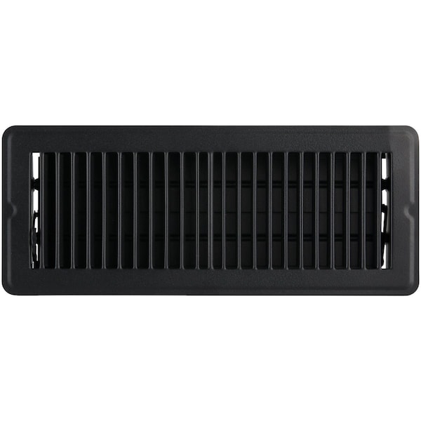 Home Impressions 4'' x 12'' Matte Black Steel Floor Register 1FL0412MB-NH - main