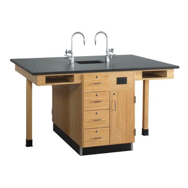 Diversified Spaces Four Station Service Center, 66" W, 36" Height, Pedestal C2416K - main