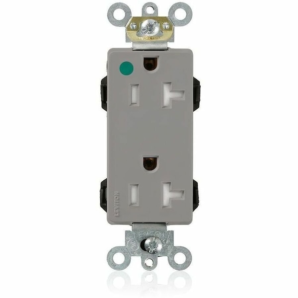 Leviton Illuminated Decora Receptacle, 20 Amp, 125 Volt M1636-ILG - main