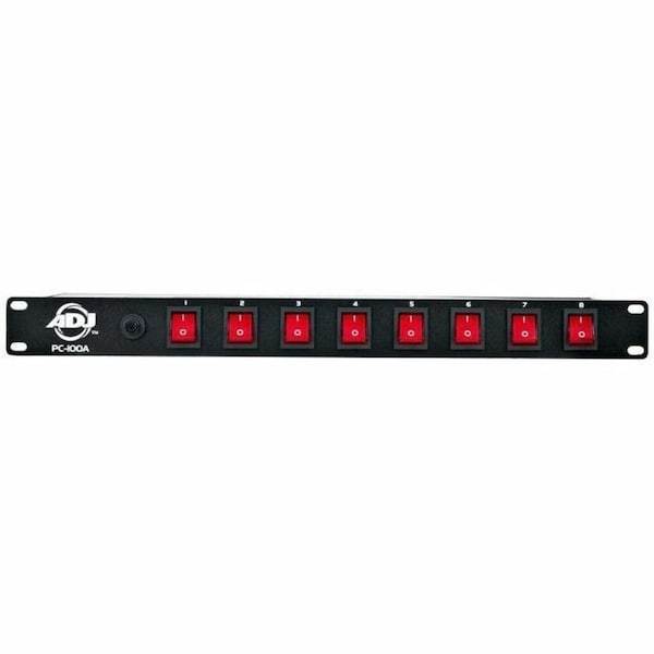 Adj PC-100A 8-Outlets PDU - 8 x AC Power - 120 V AC - 6 ft Cord Length - Rack-mountable PC-100A - main
