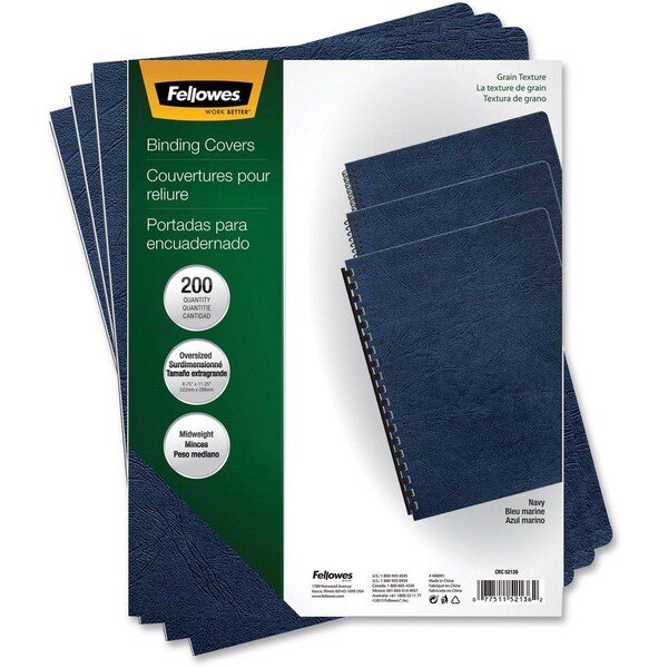 Fellowes BINDING COVERS EXPRESSIONS GRAIN NAVY 20 52136 - main