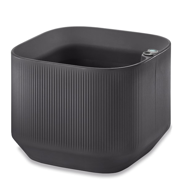 Crescent Garden TruDrop Modular Self-Watering Low Square Plant Box - Indoor/Outdoor - Slate, 20"x20"x16"H A614097 - main