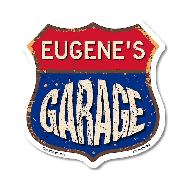 Signmission Eugene's Garage, 18 Inch X 18 Inch, Plastic Sign SHI-P-18-383-EUGENE - main