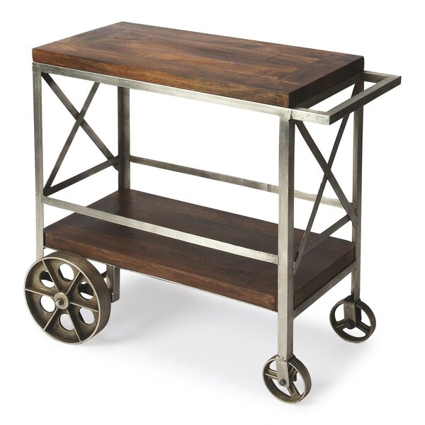 Homeroots Vintage Style Rolling Server Bar Cart 388944 - main