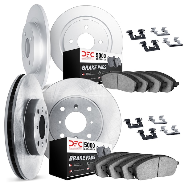 Dynamic Friction Co DFC Rotors with 5000 Advanced Brake Pads includes Hardware 6514-20000 - main