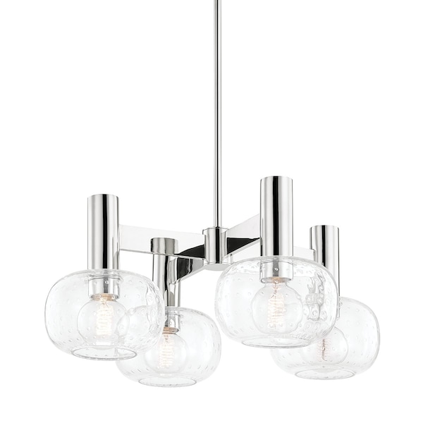 Mitzi Harlow 4 Light Chandelier 23.25 In. Polished Nickel H403804-PN - main