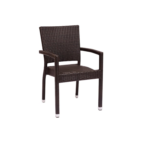 Bfm Seating Monterey Stacking Armchair - Aluminum Frame - Java Synthetic Wicker PH501CJV - main